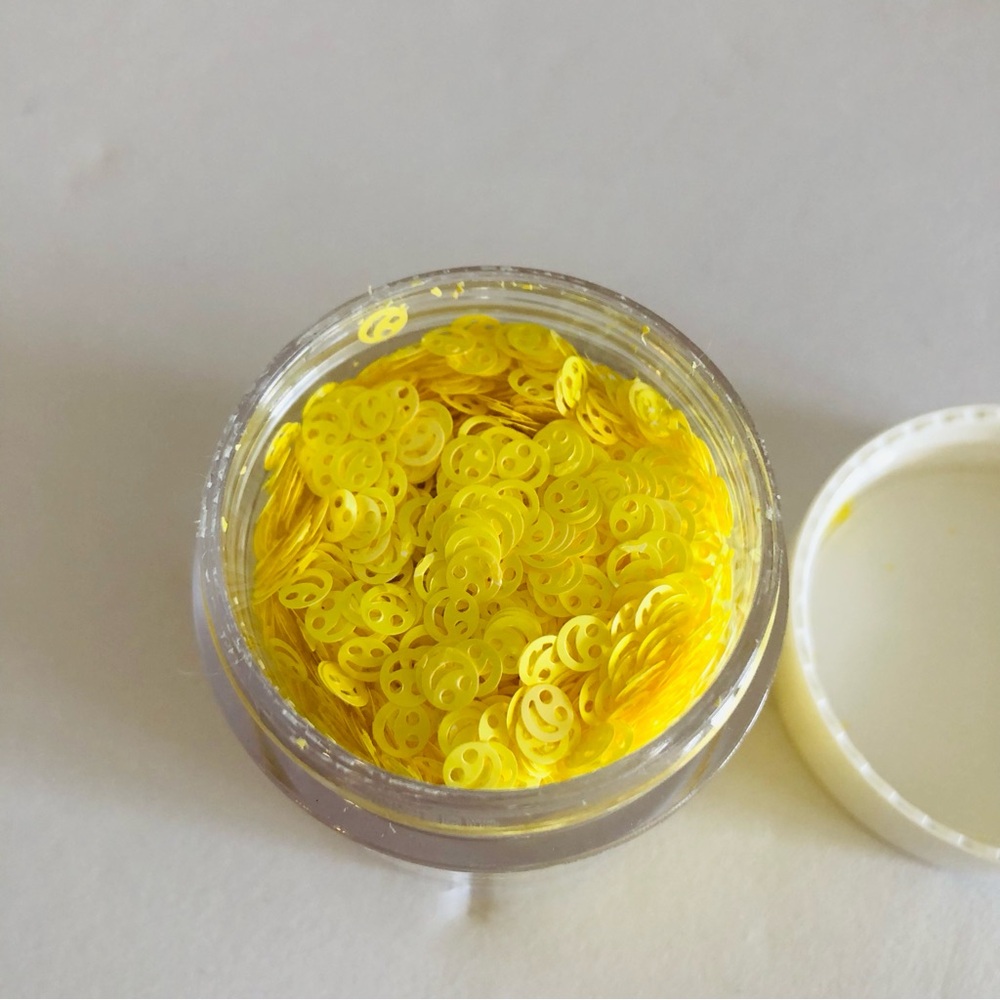 Color Club Nail Art Yellow smiley face loose glitter flakes Nail Paint